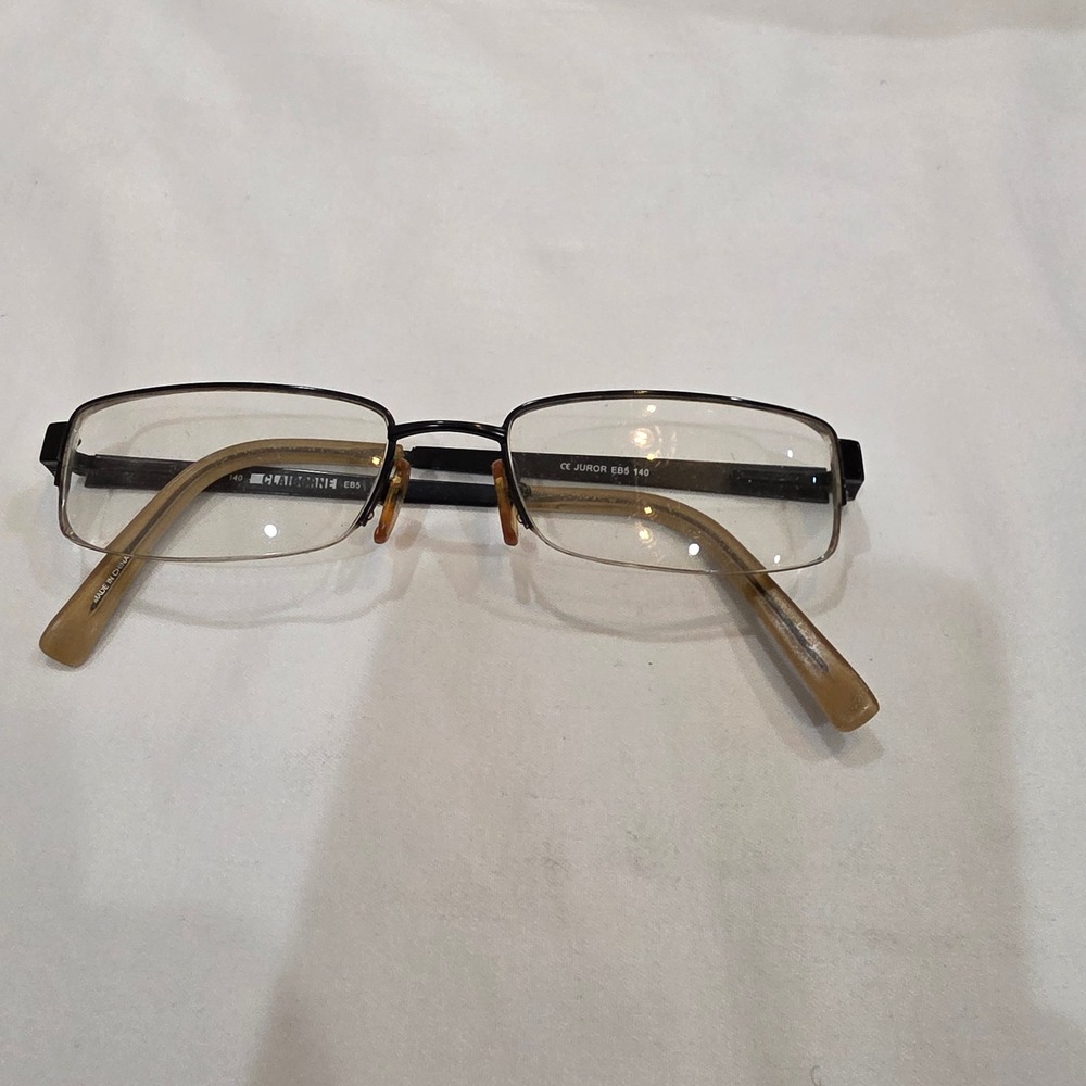 Claiborne Juror EB5 Eyeglasses Mens 51-18-140 Black Rectangular Frames Fair